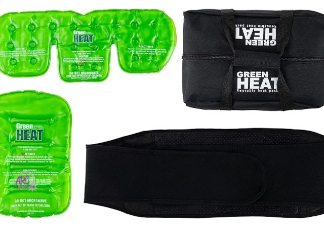 Lot 56-722460 - New Green Heat 3 Piece Set - Gel Reusable Heat Packs - Heat Packs for Pain Relief - Instant Hot Pack...