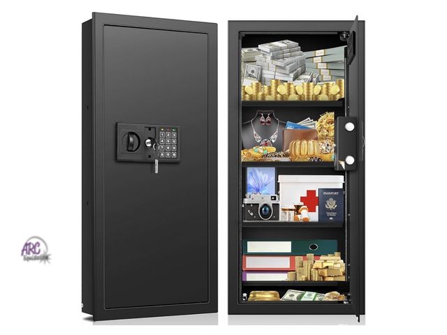 Lot 56-264850 - New 29.53" Tall Wall Safes Between the Studs 16" Centers, Heavy Duty Combination Lock in Wall Safe w...