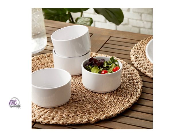 Lot 56-135227 - New Threshold 4pc 10oz. Plastic Stella Mini Snack Bowl White - Dishwasher &amp; Microwave-Safe, Soli...