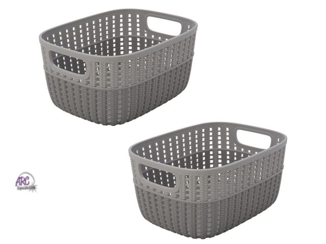 Lot 56-877018 - New - Simplify 2 Pack - 2 Tone Sailor Knot Plastic Storage Tote