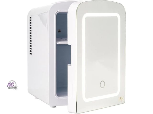 Lot 56-545317 - NEW-TESTED-Paris Hilton Mini Refrigerator and Personal Beauty Fridge, Mirrored Door with Dimmable LE...