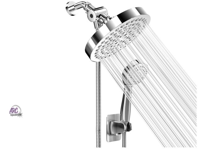 Lot 56-354624 - New  Hodvit 6” high pressure rainfall shower head and handheld