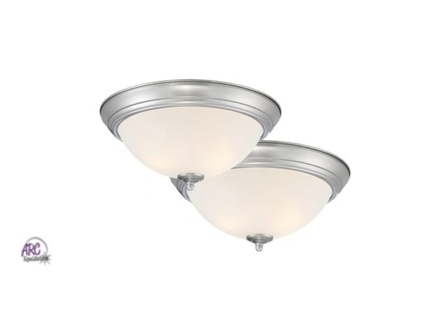 Lot 56-108422 - New in Box DESIGNERS FOUNTAIN Flush Mount Ceiling Light, 2-Pack, 13 Inch LED Frosted Glass Lighting ...