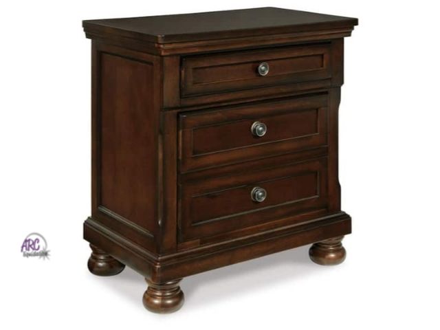 Lot 56-794940 - New in box. Millennium by Ashley Porter Brown 2-Drawers 28.75 in. W Nightstand. Retail $343
