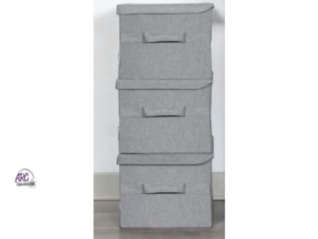 Lot 56-130261 - New Allspace 3-Pack Fabric Collapsible Storage Bins with Handles, Gray (16x13x4”)