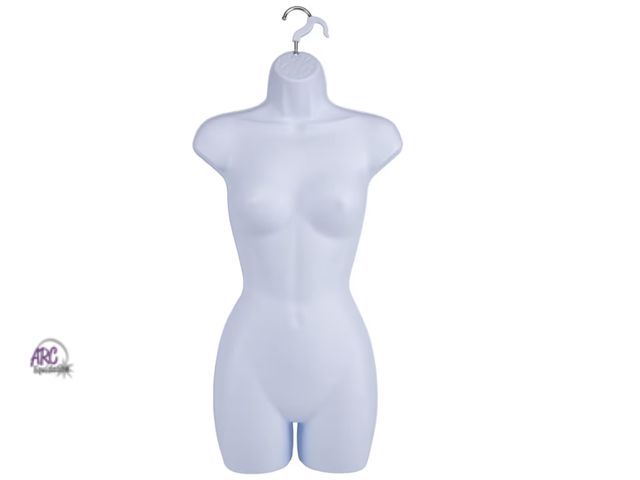 Lot 56-323151 - New SSWBasics Female Mannequin Torso - Fits Women’s Sizes 5-10 - Molded, Shatterproof &amp; White