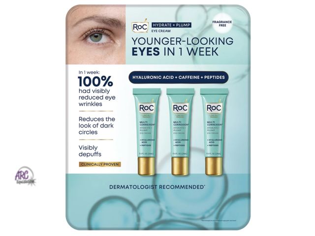 Lot 56-203414 - NEW OPEN PACKAGE RoC Hydrate and Plump Eye Cream, 0.6 oz, 3-pack