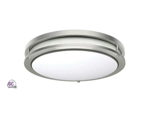 Lot 56-385812 - New, open box,Energetic Lighting 14" LED Flush Mount Light Fixture, Brushed Nickel