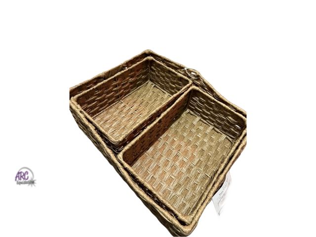 Lot 56-302414 - New, no tags,set of 3 faux wicker bins