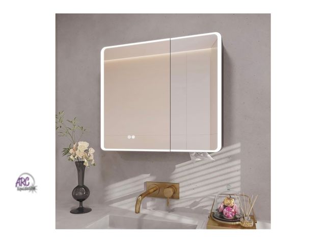 Lot 56-268050 - New in box basenji LED Lighted Medicine Cabinet with Mirror for Bathroom Anti-Fog &amp; Tri- Color D...