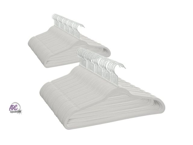 Lot 56-795924 - New Better Homes &amp; Gardens Velvet Clothing Adult Hangers, 100 Silver, Non-Slip, Space Saving