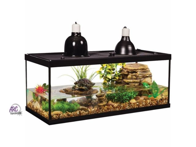 Lot 56-762061 - New in box. Retail $194. Tetra Tetrafauna 20-Gallon Deluxe Aquatic Glass Turtle Tank Starter Kit