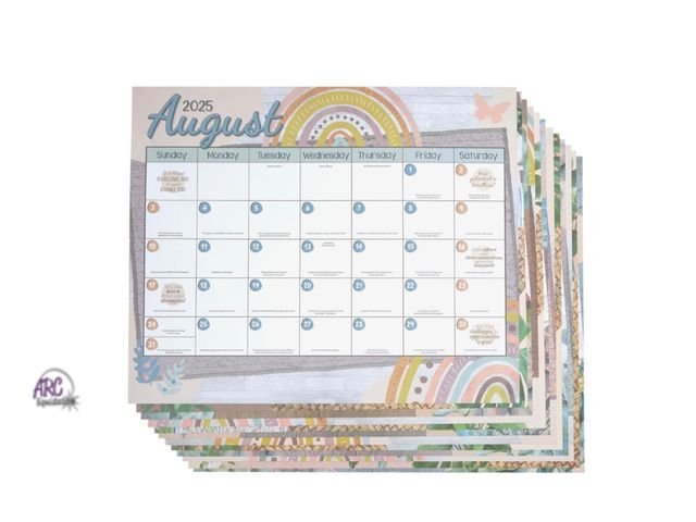 Lot 56-188318 - New Really Good Stuff Monthly Calendar Pages 2025-2026 - Boho