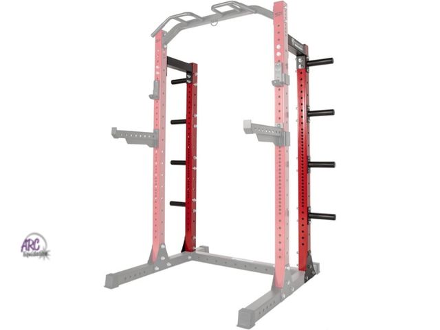 Lot 56-759450 - New in box. Signature fitness Half Rack Conversion Kit, Red &amp; Black, 3x3 Steel Add-On for Wall-M...