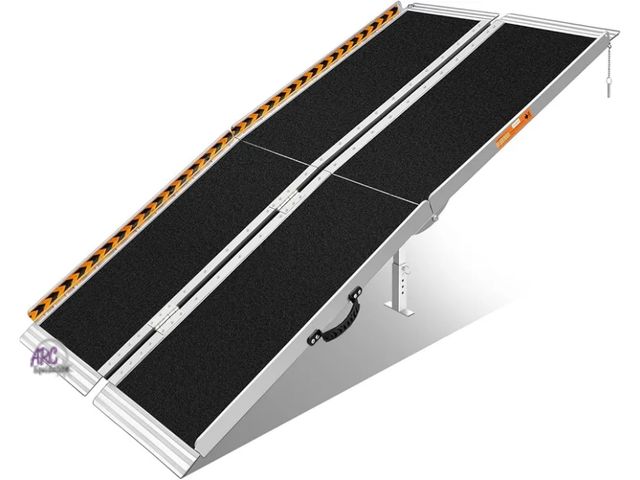 Lot 56-796140 - 6 Feet Portable  Ramp with Support Legs, Non-Skid Aluminum Handicap Ramps, Folding Threshold Wheel C...