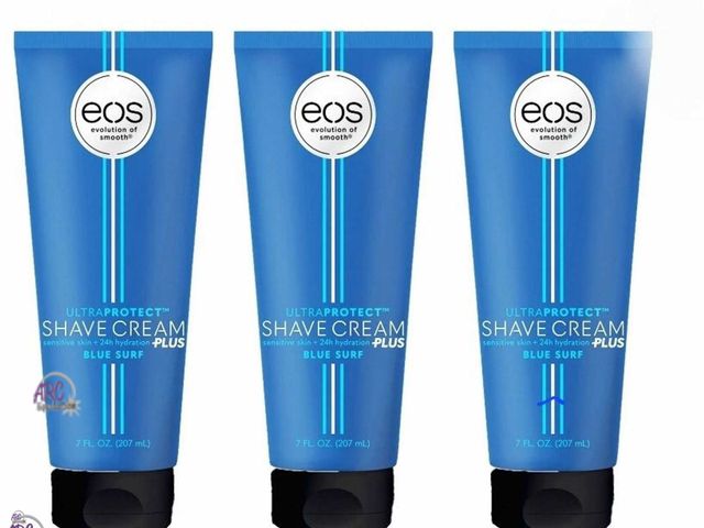 Lot 56-699422 - Lot of 3 New, sealed EOS UltraProtect™ Men's Shave Cream - Blue Surf , Made for Sensitive Skin, 7 fl...