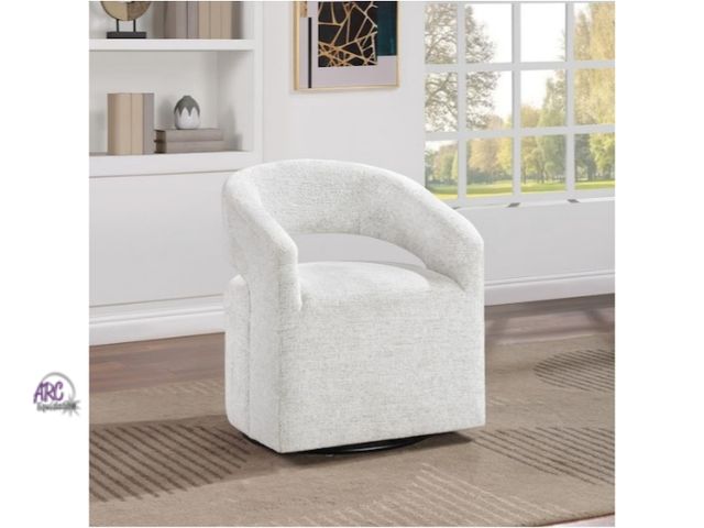 Lot 56-773864 - New in box. Retail $228. Devin White Speckle Fabric Swivel Chair