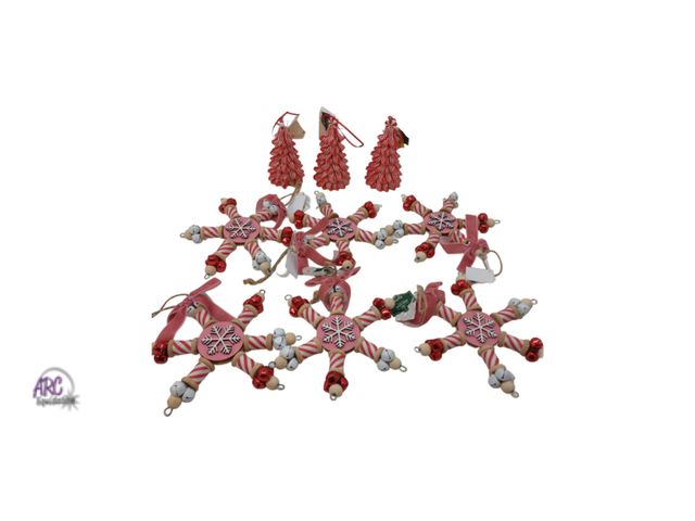 Lot 56-746730 - New lot of 9 Christmas ornaments. 5" and 7" tall