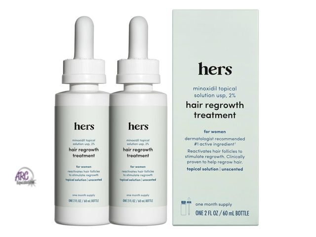 Lot 56-202914 - NEW OPEN BOX hers Topical Minoxidil Solution, 2% - Hair Growth Treatment for Women