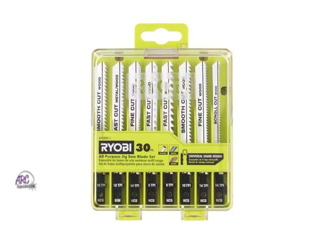 Lot 56-336119 - Ryobi new,All-Purpose Jig Saw Blade Set (30-Piece