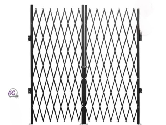 Lot 56-593198 - NEW-VEVOR Double Folding Security Gate, 7.1' H x 12.5' W Folding Door Gate, Steel Accordion Security...