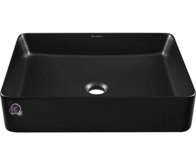 Lot 56-833199 - New in Box - Swiss Madison Concorde Rectangle Ceramic Vessel Sink - Matte Black