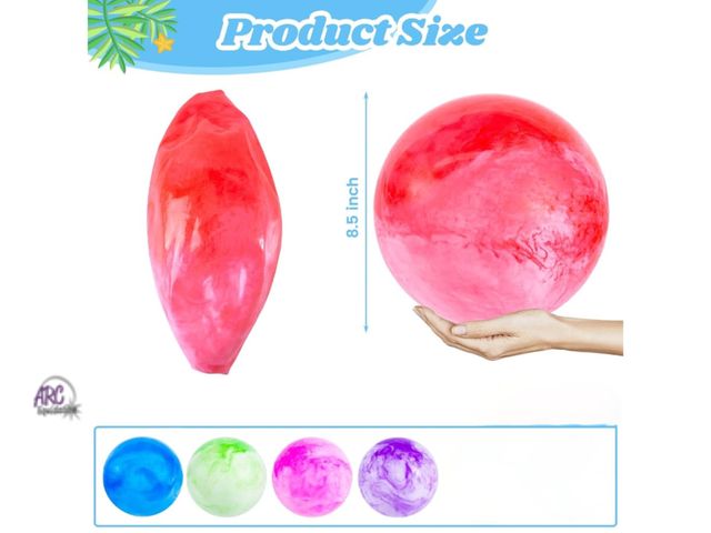 Lot 56-291230 - NEW Lot Of 4 Tye Dye Blow Up 8.5” Rubber Balls