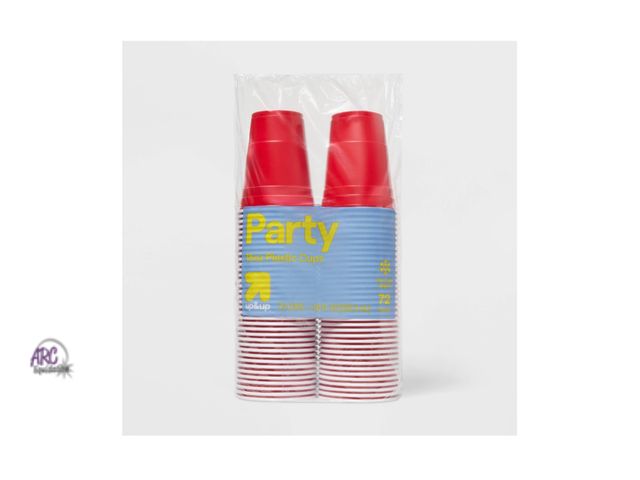 Lot 56-153512 - New up&amp;up Disposable Red Plastic Cups - 18oz - 72ct
