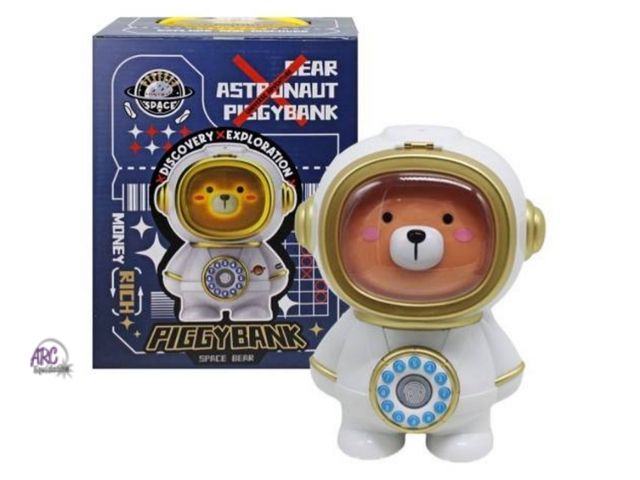 Lot 56-542930 - NEW-Bear astronaut piggybank-9" high