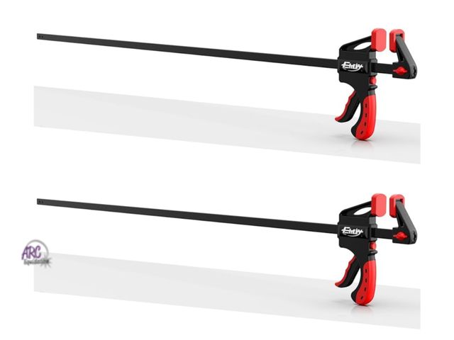 Lot 56-195840 - New 36" Bar Clamps for Woodworking 2-Piece, One-Handed Quick-Change F Clamp/Spreader with 130 LBS Lo...