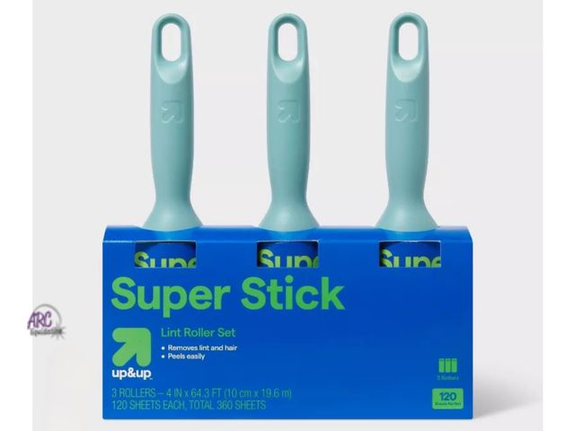 Lot 56-771212 - New 3 pack Lint Roller - up&amp;up. 120 sheets