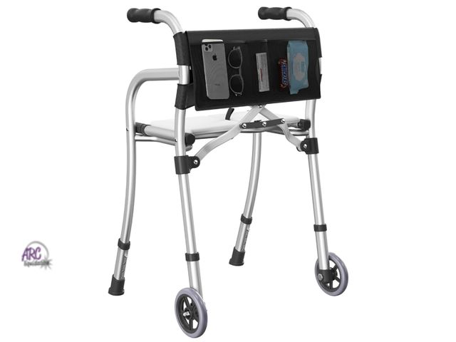 Lot 56-159651 - New Narrow Walkers for Seniors, Folding Standard Walker with Seat, Lightweight Aluminum Mobility Rol...