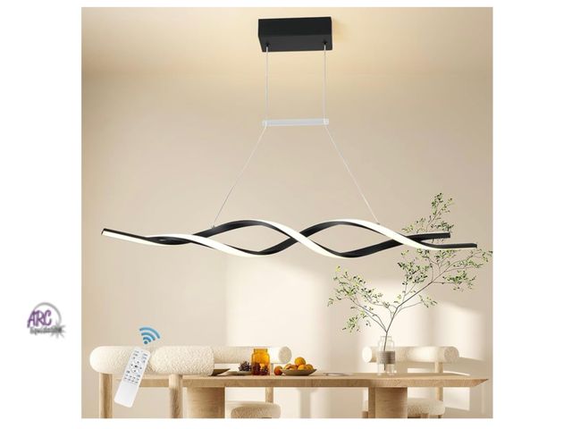 Lot 56-154451 - New in Box Jaycomey Modern Chandelier 28W for Dining Room Dimmable LED Pendant Light with Remote Con...