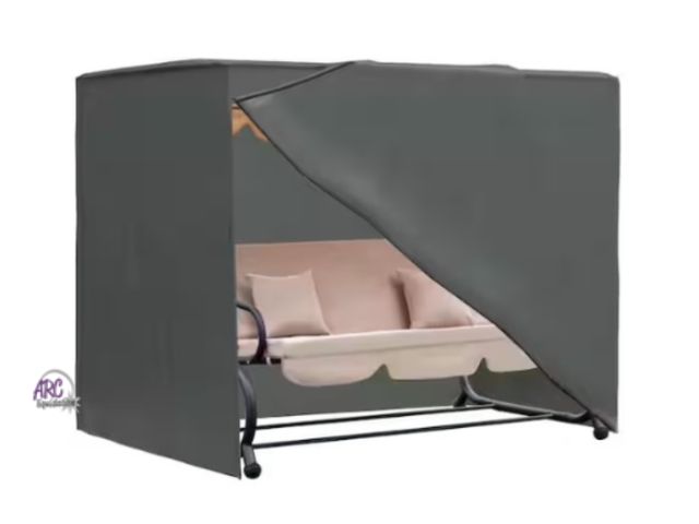 Lot 56-455161 - New - 80.75 in. x 48.75 in. x 64.5 in. Grey All Weather Swing Chair Cover with Water-Resistant Mater...