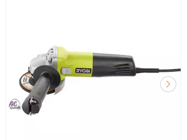 Lot 56-606323 - New, open box. RYOBI
5.5 Amp Corded 4-1/2 in. Angle Grinder