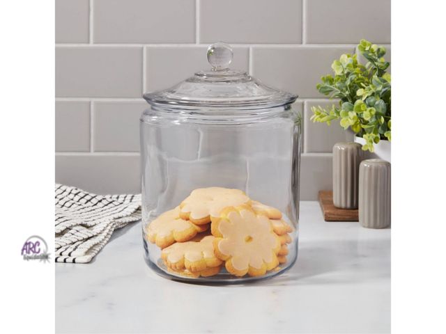 Lot 56-279727 - NEW 138oz Glass Jar and Lid - Threshold. Hand Wash, 9.54" Height