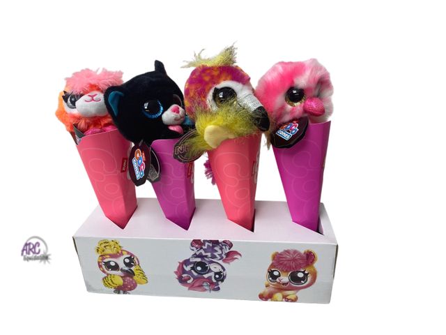 Lot 56-620530 - New 4 pack Coco Cones by ZURU Animal Plush Toys with Baby Collectible Surprise in Cone.