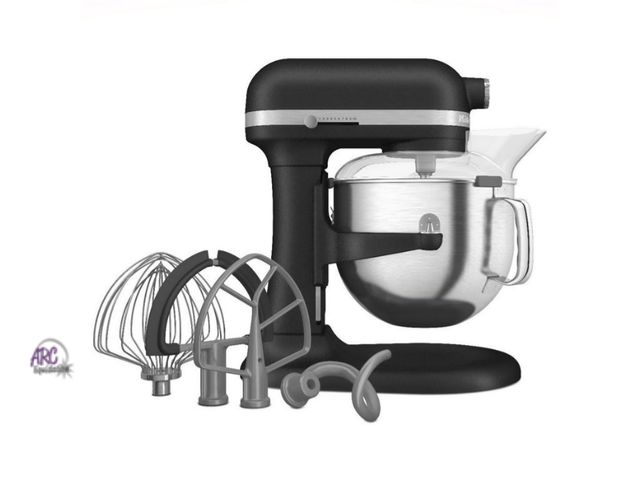 Lot 56-759550 - New in box. KitchenAid 7 Quart Bowl-Lift Stand Mixer with Accessories, Cast Iron Black, KSM70SKXX. S...