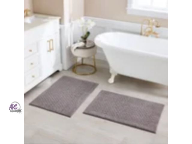 Lot 56-795614 - New Charisma  Diamond Bath Rugs, 2-pack. Gunmetal grey