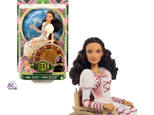 Lot 56-733130 - New Mattel Universal Wicked Nessarose Fashion Doll with Brown Curly Hair, Poseable