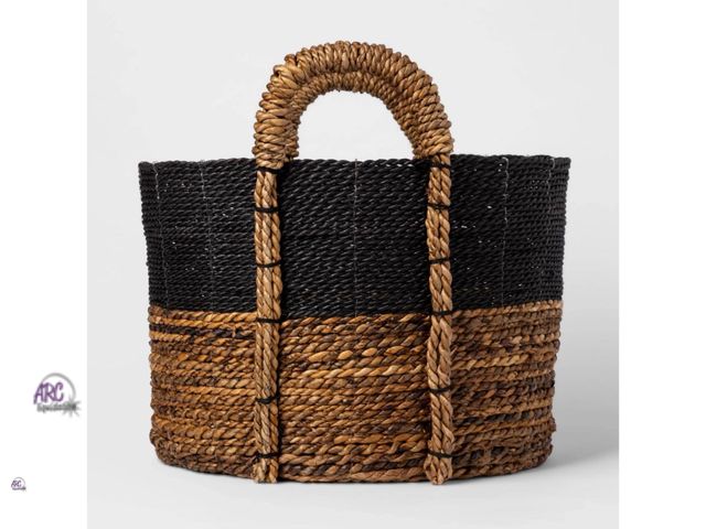 Lot 56-707140 - NEW Woven Block Basket Black - Threshold 16½ in L x 14½ in W x 13½ in H
