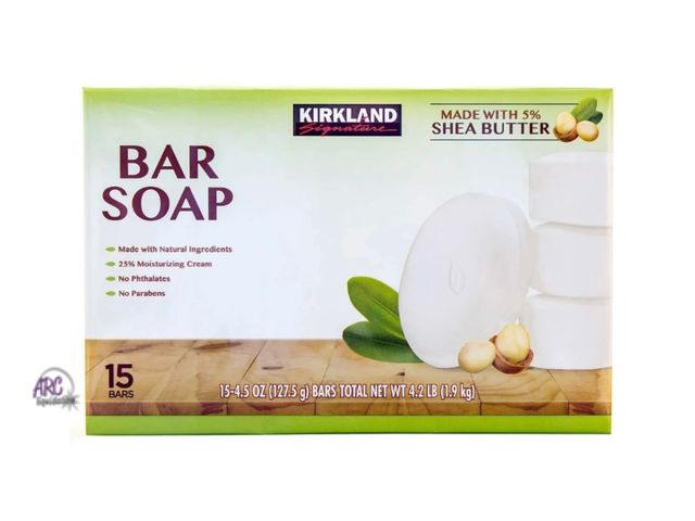 Lot 56-367864 - New open package Kirkland Signature Bar Soap with Shea Butter 4.5 Ounce (15 Count)