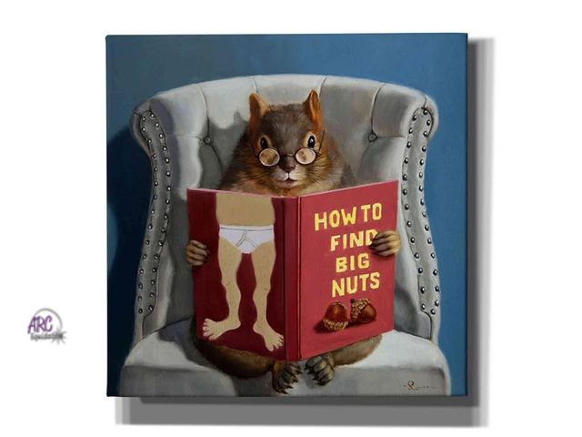 Lot 56-739419 - New canvas Epic Graffiti 'Nut Collecting' by Lucia Heffernan, 24" x 24"