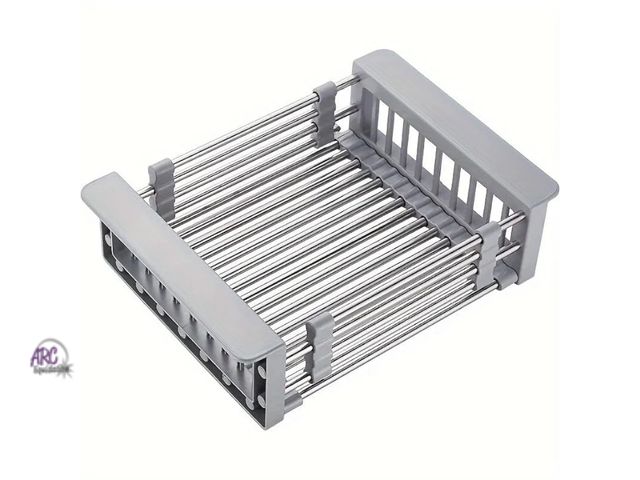 Lot 56-369798 - New,Stainless Steel Drain Basket, Dish Drying Rack Kitchen Sink Organizer, Over The Sink Dish Drying...