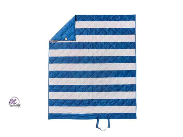 Lot 56-639133 - Navy Striped Picnic Blanket - Sun Squad, 60 in. x 72 in.
