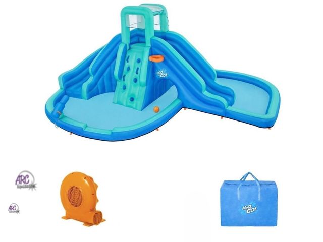 Lot 56-228719 - USED (stakes not included &amp; water
Gun tube missing)  - H2OGO! Boundless Blast Mega Water Park - ...