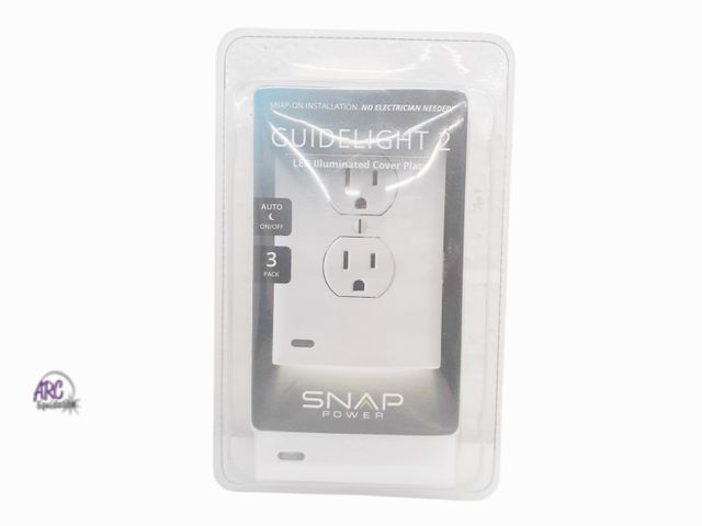 Lot 56-243165 - New In Package - Guidelight 2 Led Illuminated Cover Plate 3 Pack