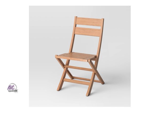 Lot 56-152712 - New Threshold Ferron Wood Outdoor Portable Sport Chair, Natural