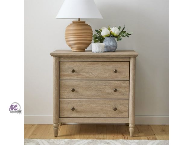 Lot 56-785012 - New in box. My Texas House Monroe 3 Drawer Nightstand with USB, Brushed Oak Finish