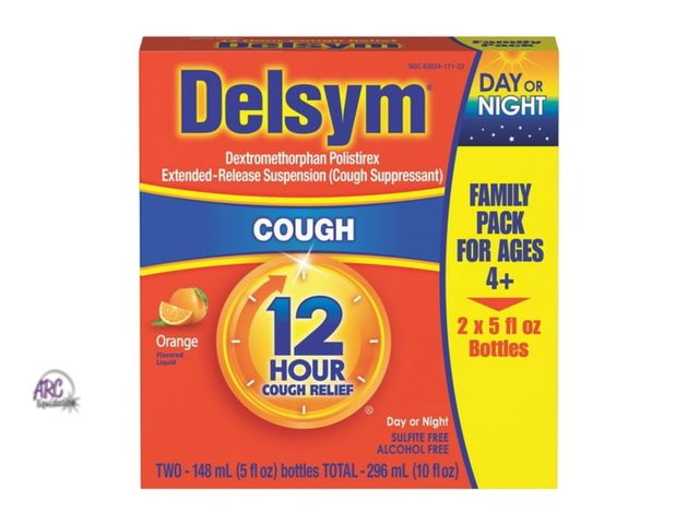 Lot 56-148350 - New Delsym 12-Hr. Cough Relief Liquid, Orange 2 pk., 5 fl. oz./pk.